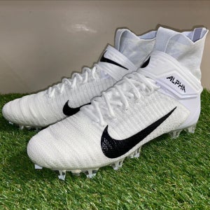 Nike Alpha Menace Elite 2 Flyknit White Football Cleats Men's 16 AO3374-101 NEW