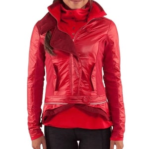 Lululemon Pedal Power Jacket Women's Size: 10 Reflective Currant Red