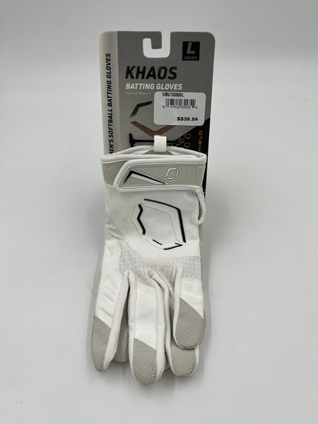 Evoshield Women’s Khaos Batting Gloves Size Large White Brand New