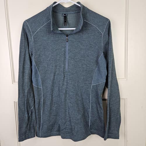 Kuhl Baselayer Women's Size: M 1/4 Zip Mock Neck Gray Thumbholes Lightweight