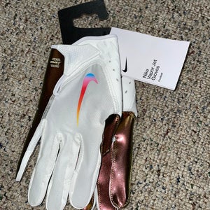White Medium Adult Nike Vapor Jet Gloves (New)