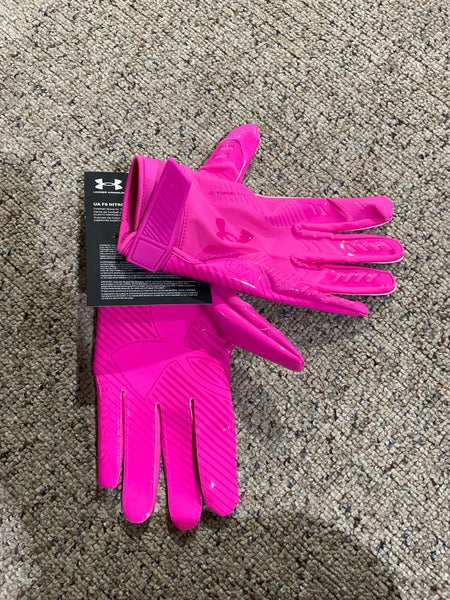 Pink X-Large Adult Under Armour F9 Nitro Gloves (New)