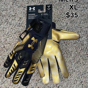 Black XL Adult Under Armour F9 Nitro Gloves (New)
