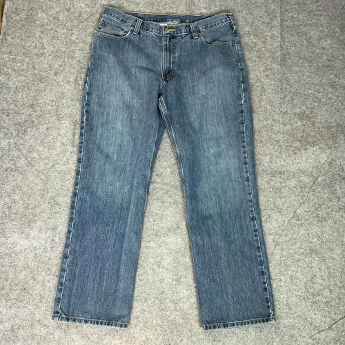 Carhartt Jeans Mens 38x30 Blue Relaxed Fit Denim Straight Leg Workwear Pants