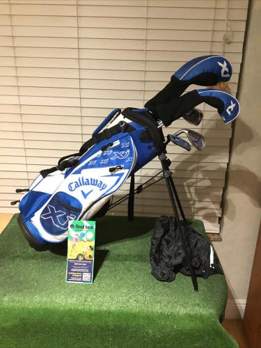 Callaway Left Handed XJ Juniors Set (D, FW, 7i, 9i, SW, Putter) & Stand Bag (LH)