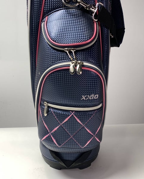 XXIO Ladies Cart Bag Blue Pink 5-Way Divide Single Strap Golf Bag
