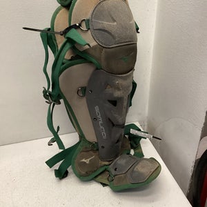 Used Mizuno SAMURAI Catchers Leg Guards Green Adult 11443-S000195430
