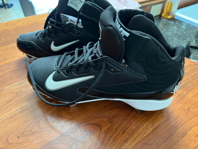 Black Men's Size M 10.5 (W 11.5) Adult Nike High Top Metal (New)