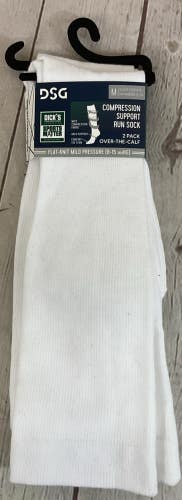 Compression Support Running Socks Womens Medium Flat Knit Mild Pressure Two Pack