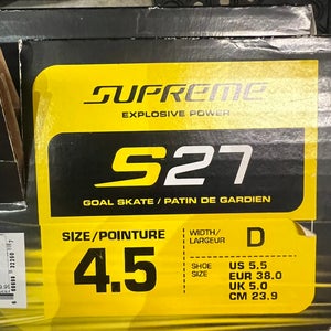 Brand New Bauer Supreme S27 Hockey Goalie Skates Regular Width  Size 4.5