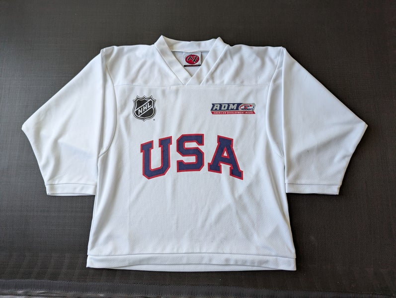 TEAM USA HOCKEY WHITE JERSEY NHL YOUTH MEDIUM K1 Sportswear 100% Polyester