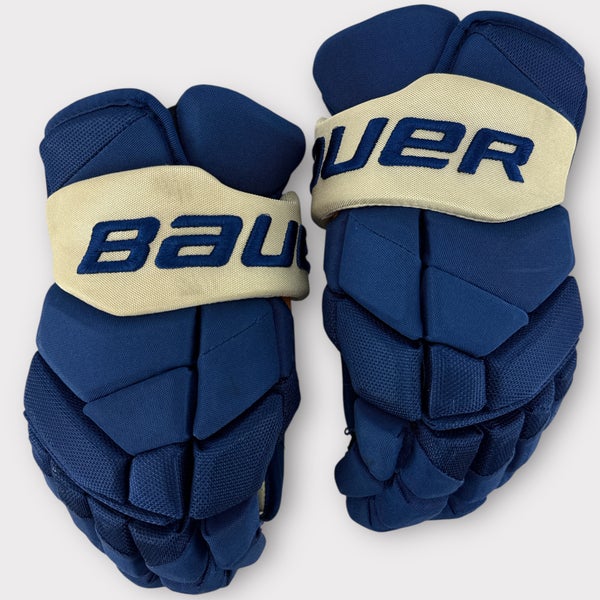 Pro Stock Used 14" Bauer Supreme 2S Pro St. Louis Blues Winter Classic Hockey Gloves