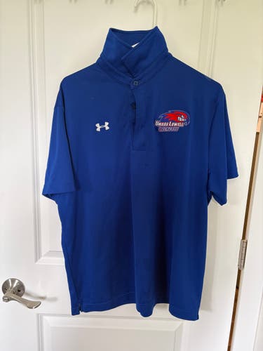Blue UMass Lowell Lacrosse Polo Golf Shirt (Used)
