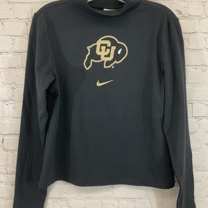 Nike ZWFB1200 Boy's NCAA COLORADO BUFFALOS Long-Sleeve Mock Shirt Black L Large