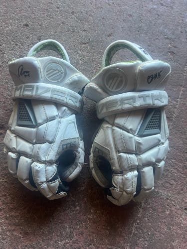Maverick lacrosse gloves signed by CJ Kirst