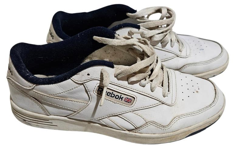Men Size 9 - Reebok Club Memt Sneaker - Classic Style - White Navy Shoes - 11/23
