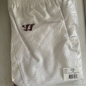 Warrior Lacrosse Shorts - Style K286 | Adult Medium | White/Maroon