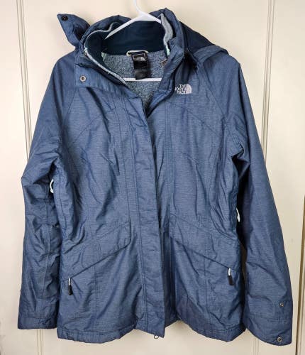 The North Face Hyvent 3 in 1 Jacket Womens Size: M Blue Fleece Liner Winter Warm