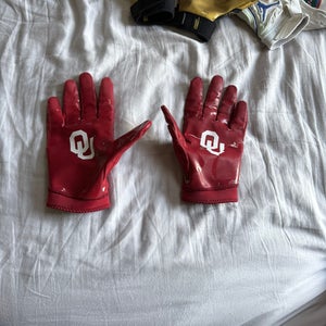 Red Oklahoma Adult Jordan Football Gloves