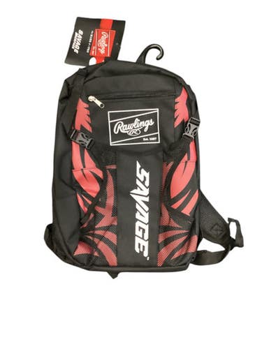 Used Rawlings SAVAGE BAT BAG BB/SB Player Backpack Black 11884-S000048124