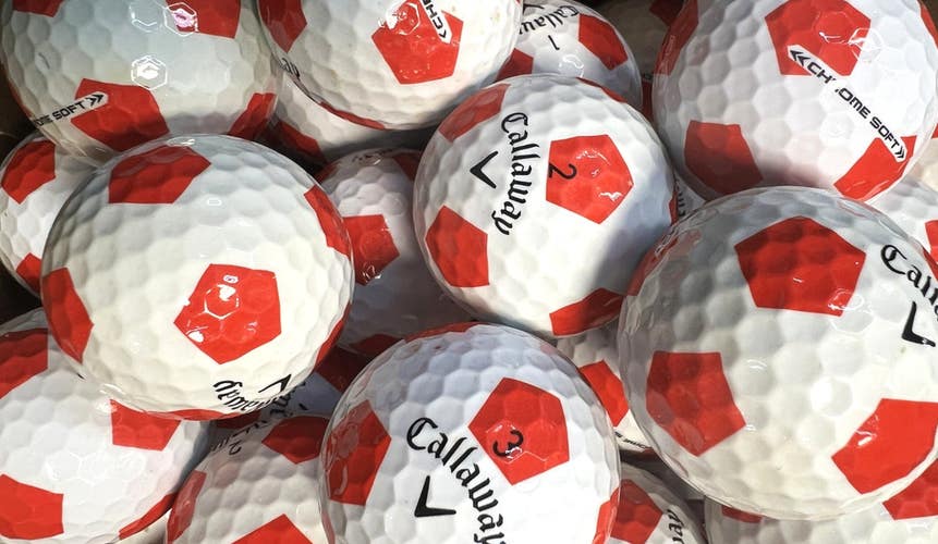 15 Red/ White Callaway Chrome Soft Truvis AAAA Near Mint Used Golf Balls