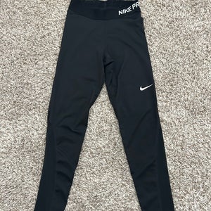 Women’s NIKE PRO Black Logo Dri-Fit Leggings Size Small