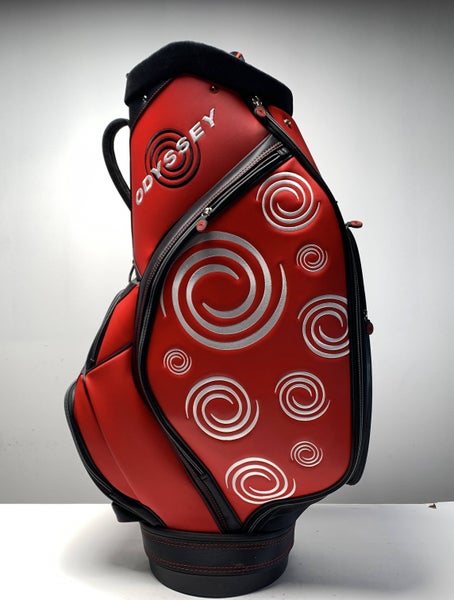 Odyssey Putters Display Staff Bag Red 6-Way Divide Single Strap Golf Bag NEW
