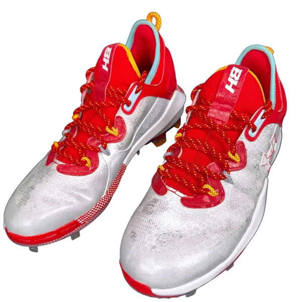 Under Armour Baseball Metal Cleats Mens Size 7.5 Red Harper  display picture 3