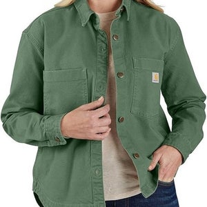 Carhartt Montana Overshirt Women's Small Frosted Balsam Stretch Loose Fit BYB46