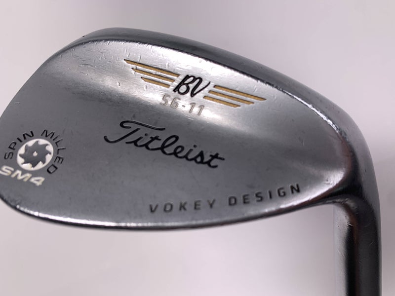 Titleist Vokey Spin Milled SM4 Chrome Wedge 56* 11 Bounce Wedge Steel Mens RH