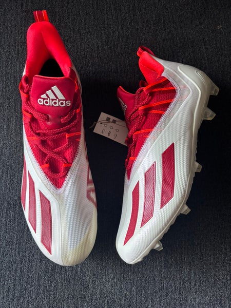 Adidas Adizero 11 “White Solar Red” Football Cleats Size 13
