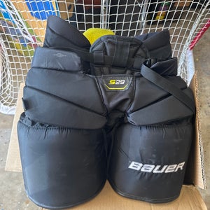 Black Used Bauer Supreme S29 Hockey Goalie Pants- (Size: Intermediate Large)