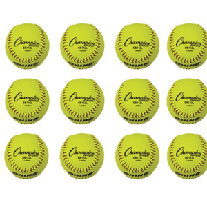 Champion Sport 12" Leather Cover Softballs Cork Core Medium Compression 12 Pack NEW SB112L