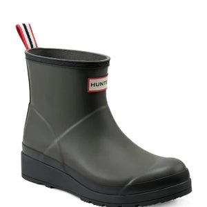 Hunter Play Short Rain Boots Women's US 9 Medium Gray Rubber Waterproof PQ521