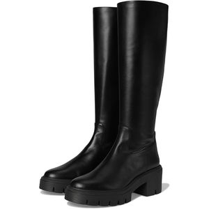 Stuart Weitzman Soho Boots Women's Black Leather Block Heel Knee High PQ481