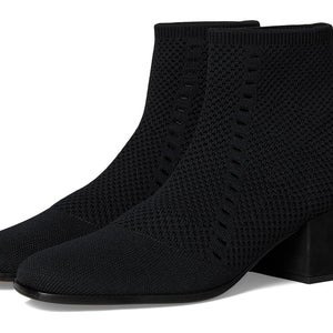 Eileen Fisher Pact Women's US 9 Black Square Toe Block Heel Ankle Boots PQ535
