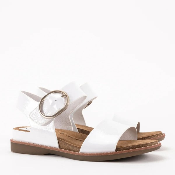 Sofft Bali Backstrap Sandals Women's US 11 White Patent Adjustable Buckle PQ515