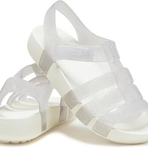 Crocs Isabella 209836-9DI Sandal Girls 5Y Mystic Glitter Adjustable Strap QLW556