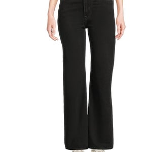 Levi's Premium Ribcage Jeans Womens 26 X 32 Black Denim Cotton Wide Leg QLW658
