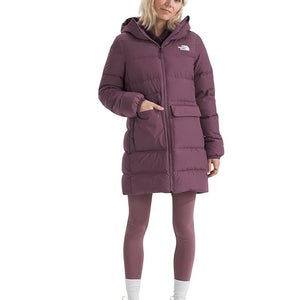The North Face Gotham Parka Puffer Coat Women Small Midnight Mauve Hooded QLW731