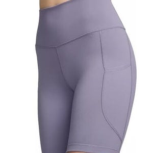 Nike One Dri-FIT Biker Shorts Womens Purple Stretch 8" Inseam High-Waisted BYB16