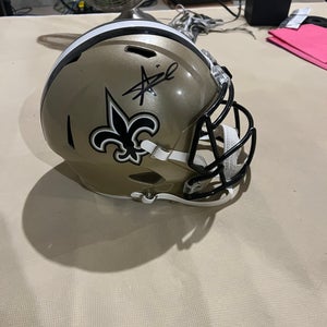 Autographed football helmet