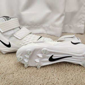 Nike Force Savage Elite 2 D CI1710-100 White-Black Men's Detachable Football Cleats Size 12 (NEW)