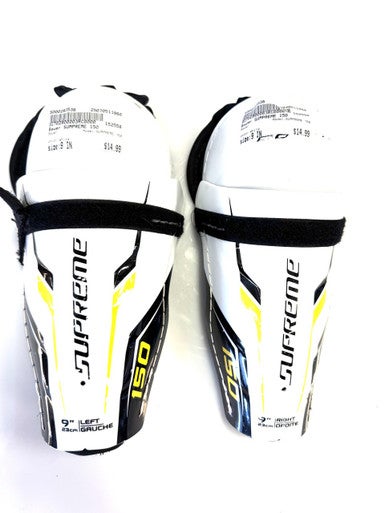Used Bauer SUMPREME 150 Youth Shin Guards White 9" 11860-S000293536