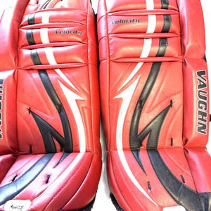 Used Vaughn VPG 7100 24+1 Goalie Leg Pads Youth Red 24" 11860-S000293525