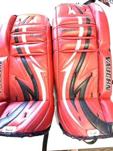 Used Vaughn VPG 7100 24+1 Goalie Leg Pads Youth Red 24" 11860-S000293525