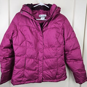 Columbia Omni Shield Down Puffer Jacket Womens Size: S  Fuchsia Hooded