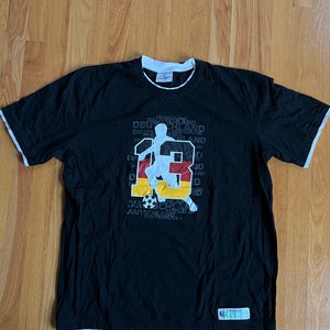 Vintage Y2K Michael Ballack Germany 2006 FIFA World Cup Official T Shirt Black.