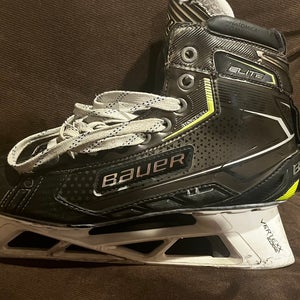 2021 Bauer Elite Hockey Goalie Skates Regular Width  9.5 (Used) With 2 Sets of steel