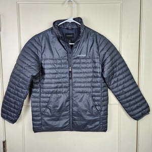Marmot 700 Fill Down Puffer Jacket Youth Junior Size: L Full Zip Pockets Gray